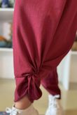 The Sunday Morning 7/8 Twist Pant Burgundy